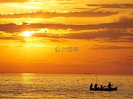 太陽,日落,橙色