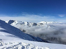 滑雪,山,雪