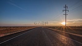 日出,公路,路