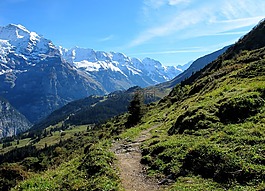 徒步旅行,山,离