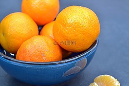 柑橘,碗,橙色