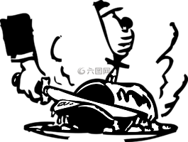 雕刻,肉,切片
