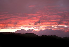日落,余輝,傍晚的天空