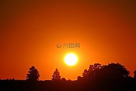 日落,太陽(yáng),天空
