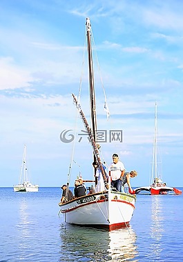 小船,海,浏览