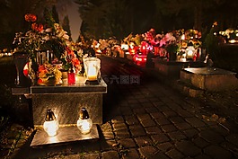 墓地,黑暗,夜