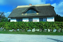 茅草的屋,波罗的海,rügen 岛