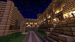 minecraft,城堡,夜