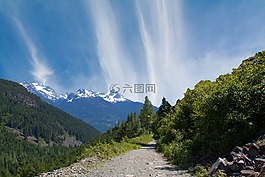 山,路徑,自然