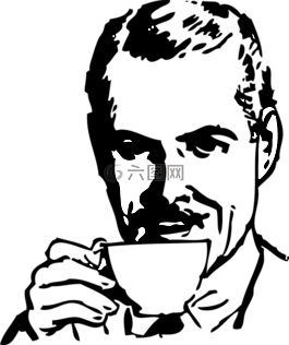 喝,咖啡,男子