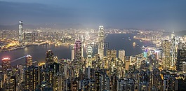 香港,晚上,城市