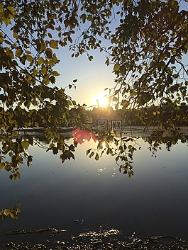 湖,寧靜,水