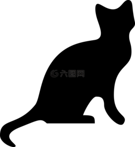 貓,黑,側(cè)影