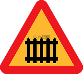道路標(biāo)志牌上寫,屏障警告,警告標(biāo)志