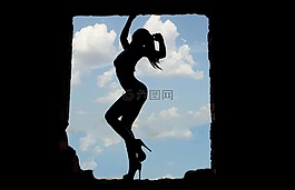 女孩,形式,陰影