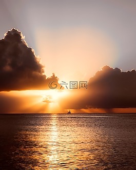 帆船,天空,云