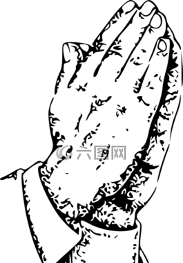 祈祷,手,男子