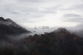 丘陵,云,雨