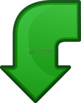 箭頭,回,向下