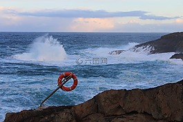 海洋,海岸,噴霧