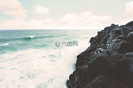 石,海岸,水