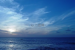大海,海洋,日落
