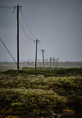 電源線,原野,農(nóng)村