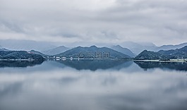 湖,薄霧,云