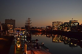 不来梅,涨潮,日落