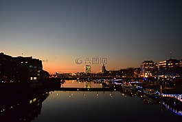 不来梅,涨潮,黄昏