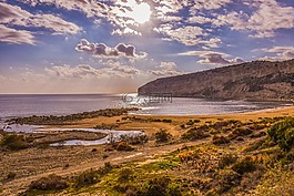 海灘,懸崖,海
