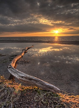hdr 日落,布里斯托爾海峽日落,布里斯托