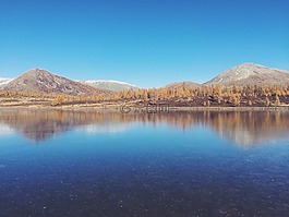 水,山,晚間