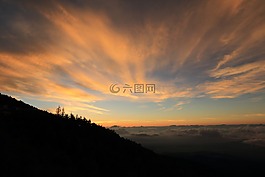 日落,云,天空