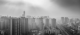 城市,多云,天空
