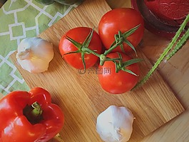 蕃茄,大蒜,素食廚房