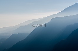 丘陵,蓝色,朦胧