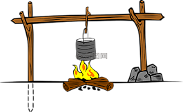 烹飪,火,起重機(jī)