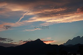 山峰,天空,山頂