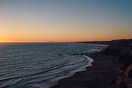日落,海,海洋