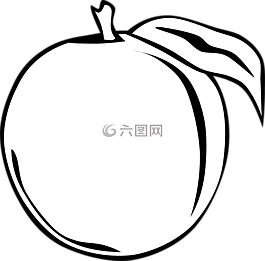 桃,水果,黑色和白色