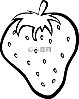 草莓,水果,黑色和白色