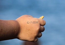 手,兒童,小
