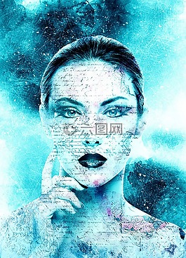 女子,書面,眼睛