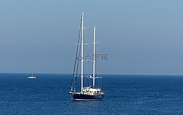 帆船,地中海,藍色
