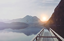 景觀,湖,山