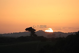 維多利亞,日落,平靜