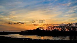景觀,日落,黃昏