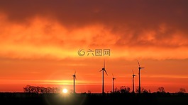 景觀,日出,黃昏