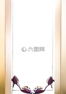 婚禮鞋,紫鞋,新娘